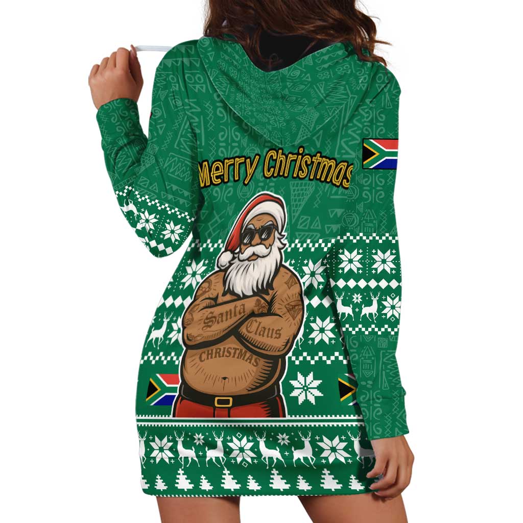 South Africa Christmas Hoodie Dress Christmas Santa Claus Tattoo - Wonder Print Shop