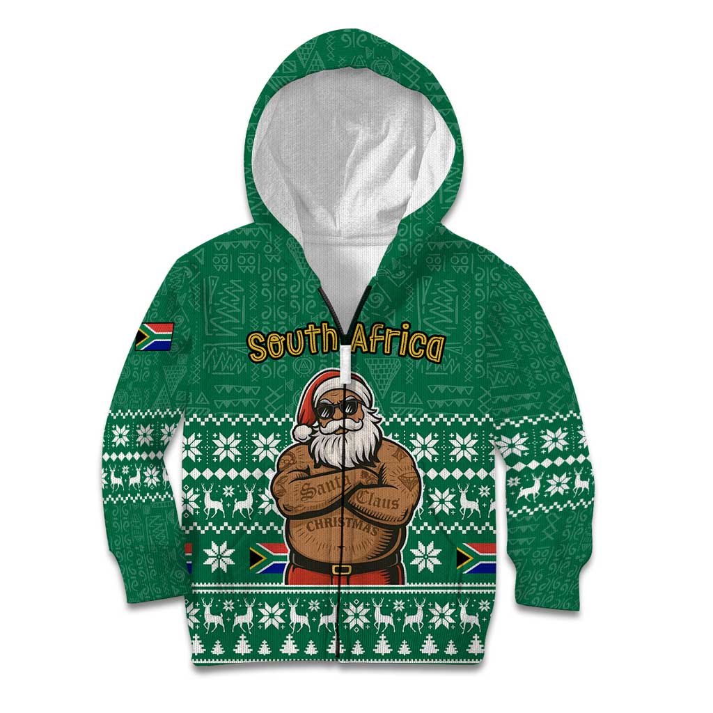 South Africa Christmas Kid Hoodie Christmas Santa Claus Tattoo - Wonder Print Shop