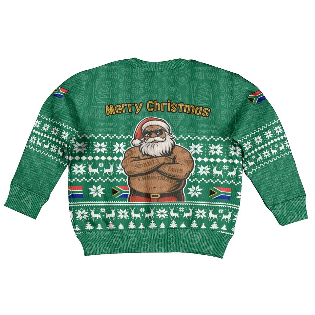 South Africa Christmas Kid Ugly Christmas Sweater Christmas Santa Claus Tattoo - Wonder Print Shop