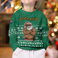 South Africa Christmas Kid Ugly Christmas Sweater Christmas Santa Claus Tattoo - Wonder Print Shop