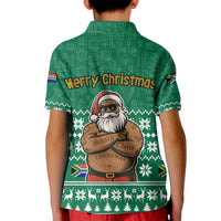 South Africa Christmas Kid Polo Shirt Christmas Santa Claus Tattoo - Wonder Print Shop