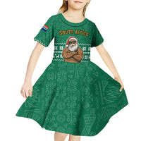 South Africa Christmas Kid Short Sleeve Dress Christmas Santa Claus Tattoo - Wonder Print Shop