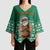 South Africa Christmas Kimono Sleeve Blouse Christmas Santa Claus Tattoo - Wonder Print Shop