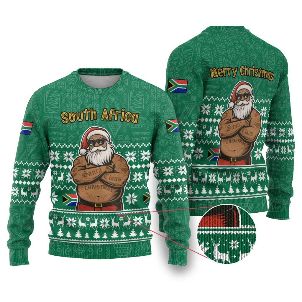 South Africa Christmas Ugly Christmas Sweater Christmas Santa Claus Tattoo - Wonder Print Shop