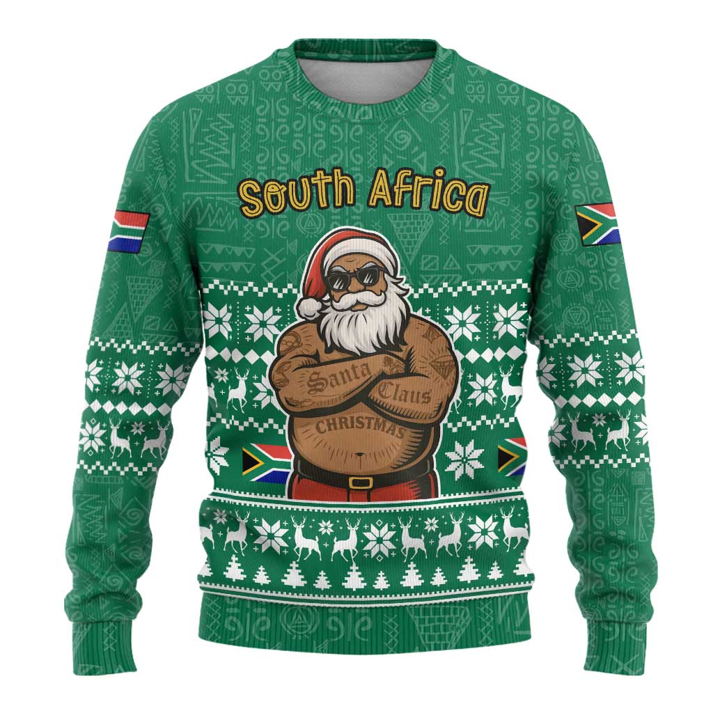 South Africa Christmas Ugly Christmas Sweater Christmas Santa Claus Tattoo - Wonder Print Shop