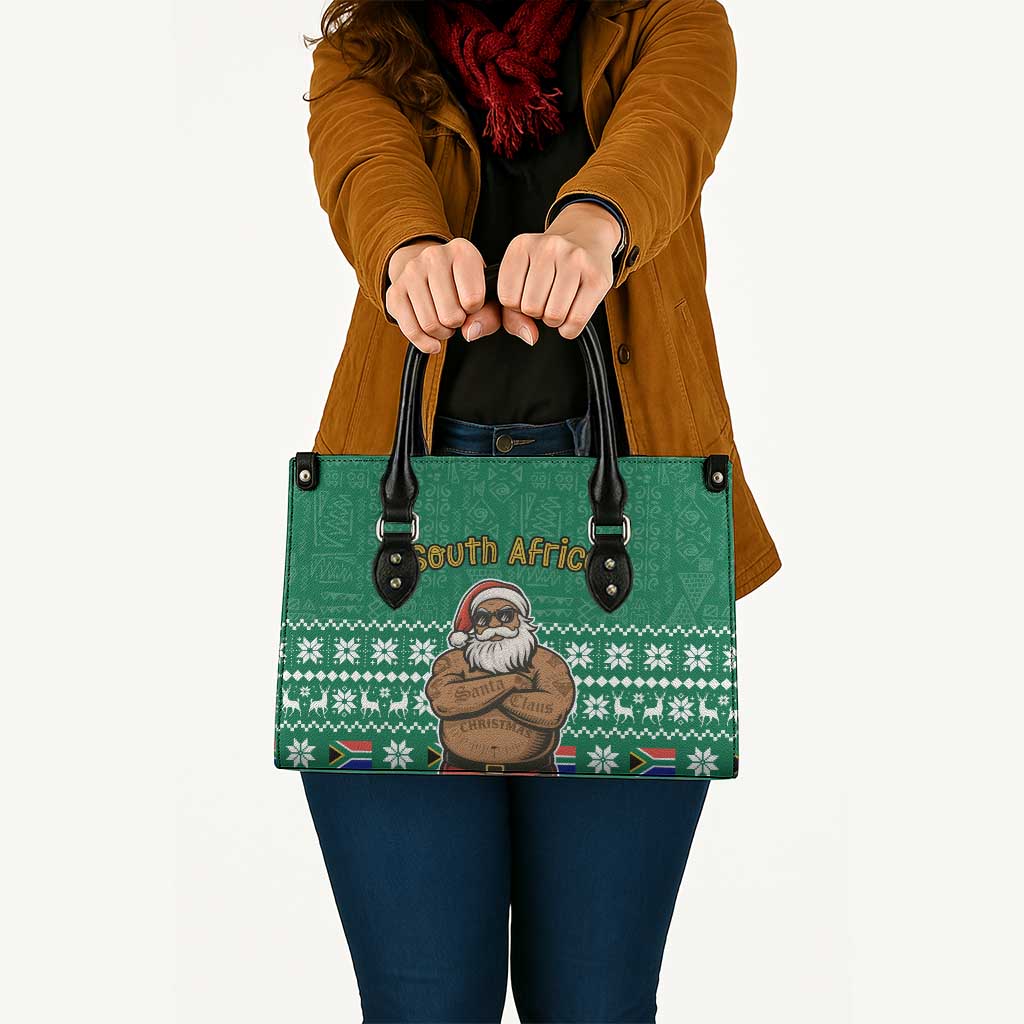 South Africa Christmas Leather Bag Christmas Santa Claus Tattoo - Wonder Print Shop