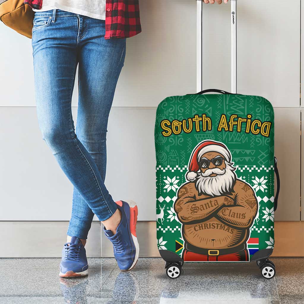 South Africa Christmas Luggage Cover Christmas Santa Claus Tattoo - Wonder Print Shop
