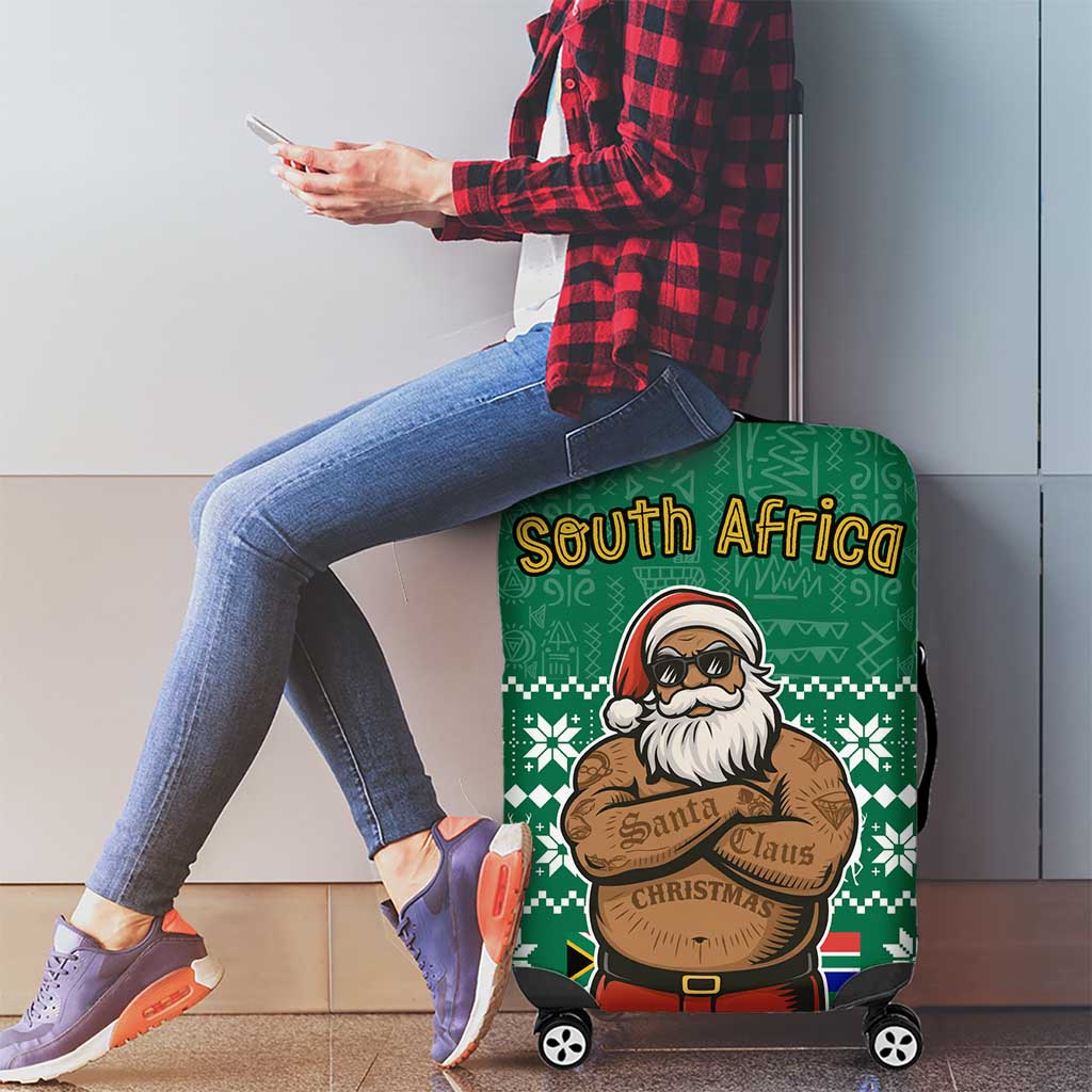 South Africa Christmas Luggage Cover Christmas Santa Claus Tattoo - Wonder Print Shop