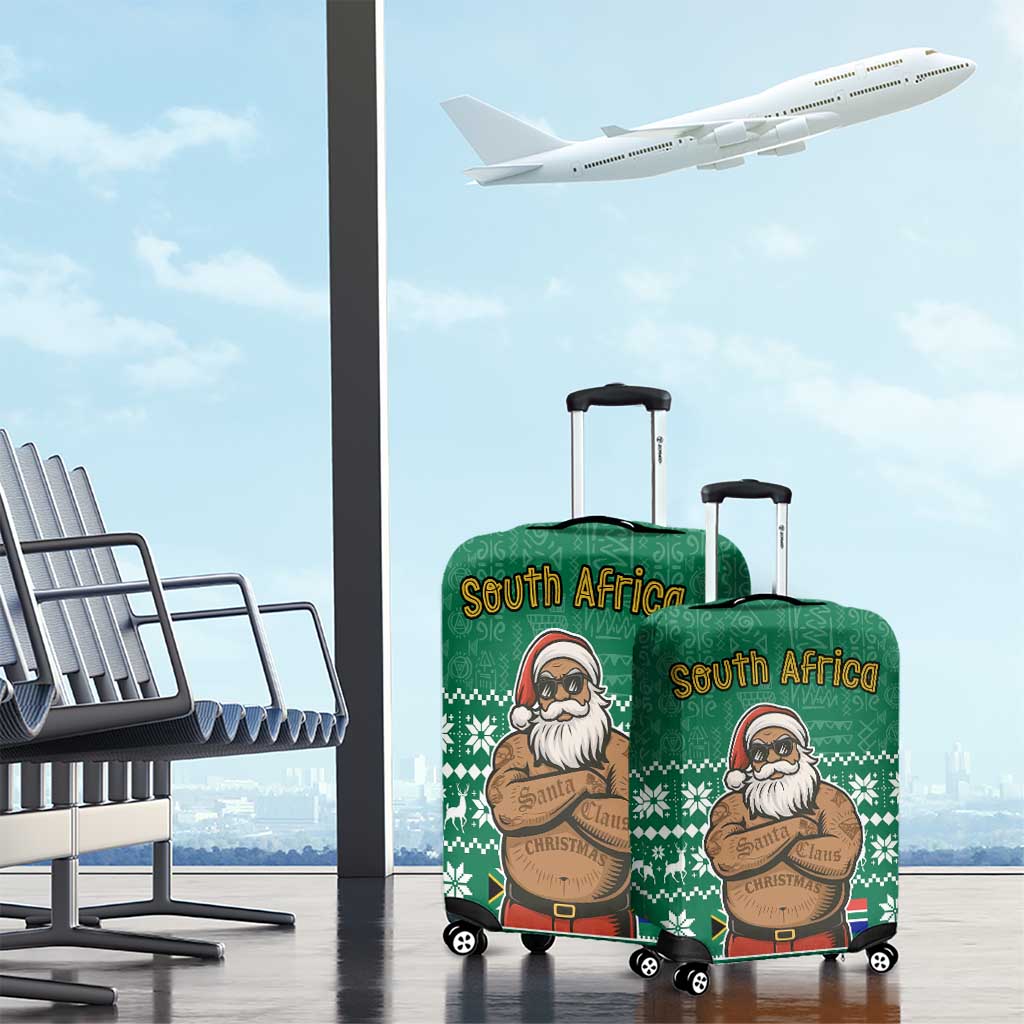 South Africa Christmas Luggage Cover Christmas Santa Claus Tattoo - Wonder Print Shop