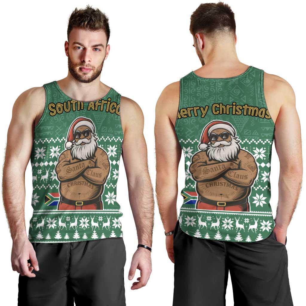 South Africa Christmas Men Tank Top Christmas Santa Claus Tattoo - Wonder Print Shop