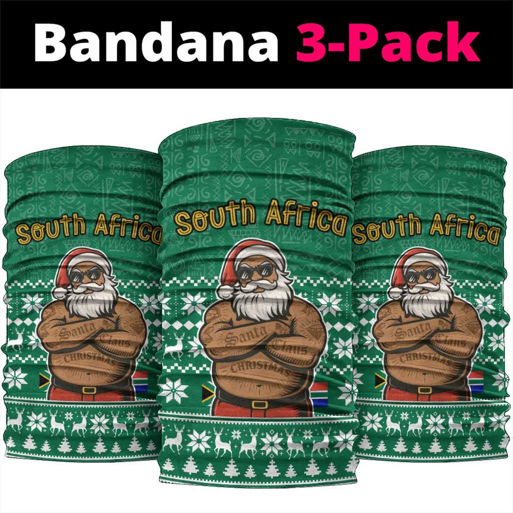 South Africa Christmas Neck Gaiter Christmas Santa Claus Tattoo - Wonder Print Shop