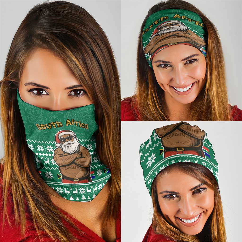 South Africa Christmas Neck Gaiter Christmas Santa Claus Tattoo - Wonder Print Shop