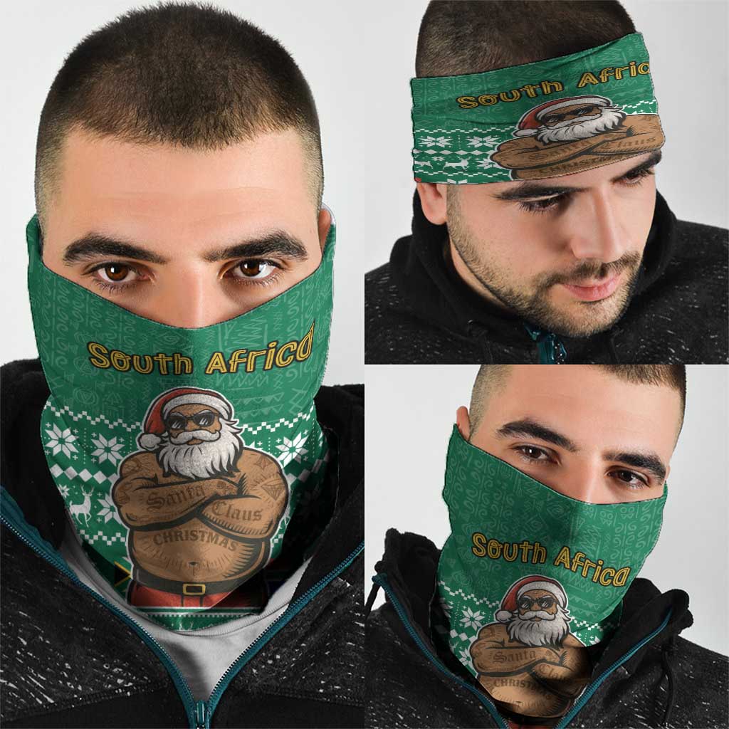 South Africa Christmas Neck Gaiter Christmas Santa Claus Tattoo - Wonder Print Shop