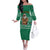 South Africa Christmas Off The Shoulder Long Sleeve Dress Christmas Santa Claus Tattoo - Wonder Print Shop