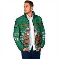 South Africa Christmas Padded Jacket Christmas Santa Claus Tattoo - Wonder Print Shop