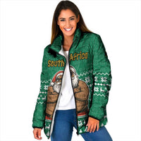 South Africa Christmas Padded Jacket Christmas Santa Claus Tattoo - Wonder Print Shop