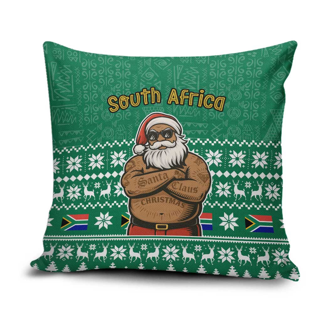 South Africa Christmas Pillow Cover Christmas Santa Claus Tattoo - Wonder Print Shop