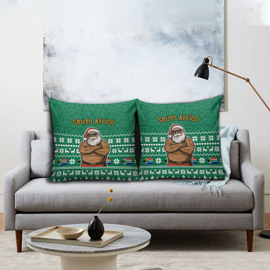 South Africa Christmas Pillow Cover Christmas Santa Claus Tattoo - Wonder Print Shop