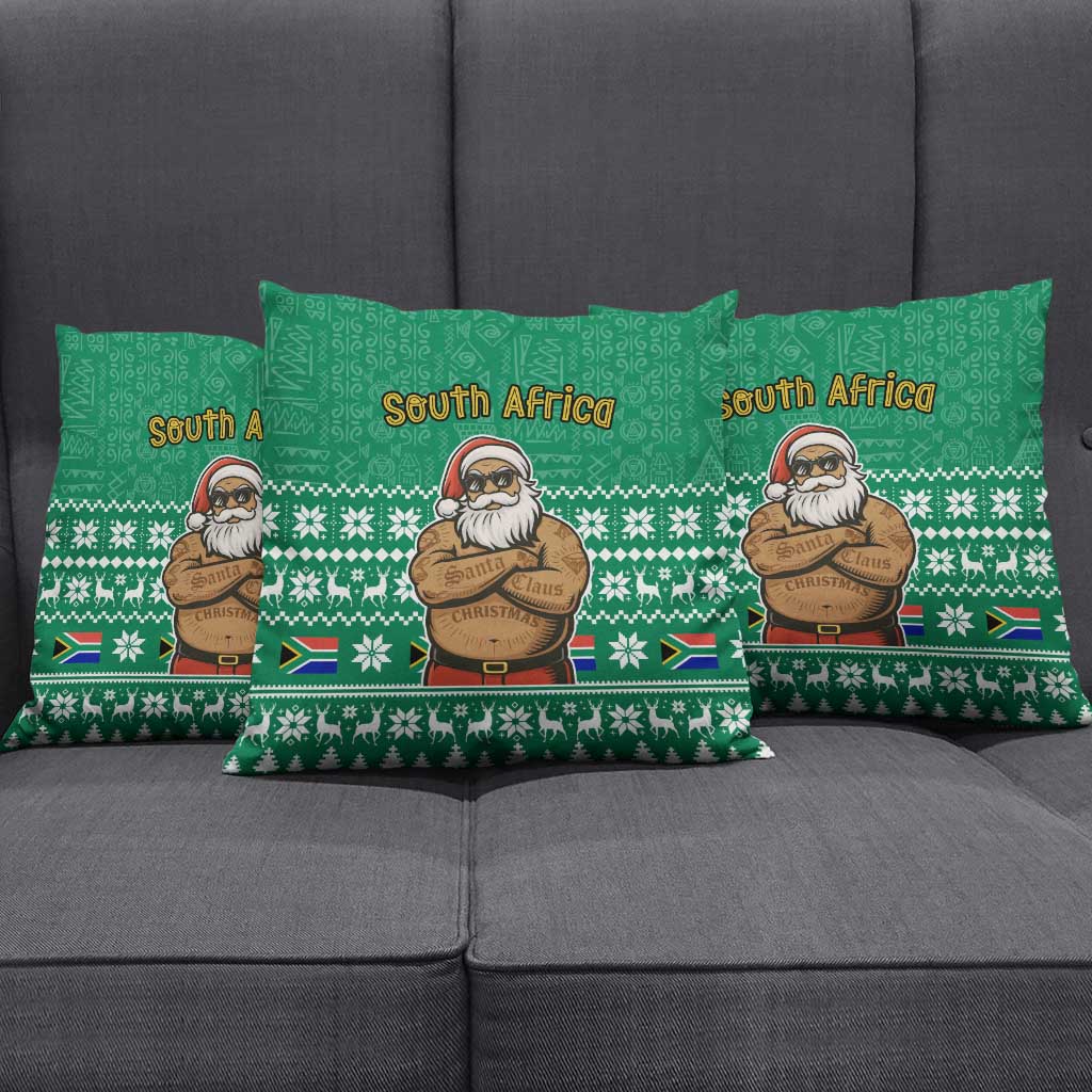 South Africa Christmas Pillow Cover Christmas Santa Claus Tattoo - Wonder Print Shop