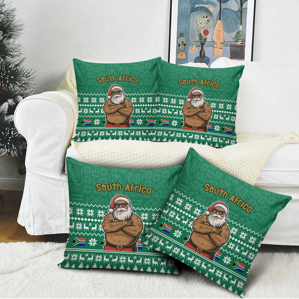South Africa Christmas Pillow Cover Christmas Santa Claus Tattoo - Wonder Print Shop