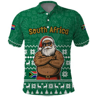 South Africa Christmas Polo Shirt Christmas Santa Claus Tattoo - Wonder Print Shop