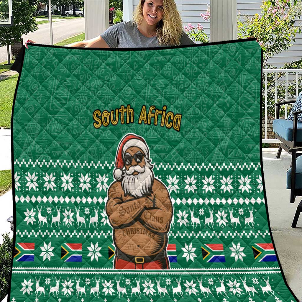 South Africa Christmas Quilt Christmas Santa Claus Tattoo - Wonder Print Shop