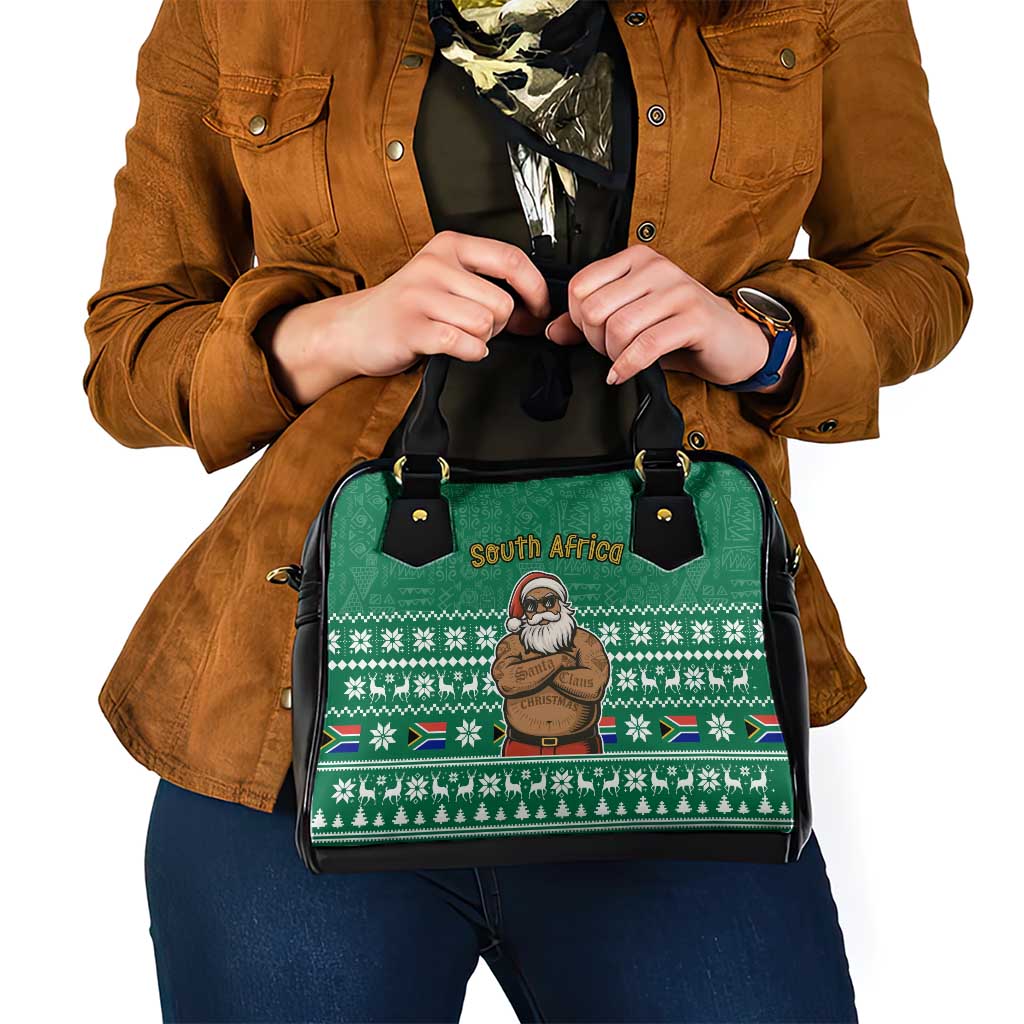 South Africa Christmas Shoulder Handbag Christmas Santa Claus Tattoo - Wonder Print Shop