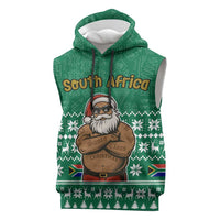 South Africa Christmas Sleeveless Hoodie Christmas Santa Claus Tattoo - Wonder Print Shop