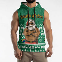 South Africa Christmas Sleeveless Hoodie Christmas Santa Claus Tattoo - Wonder Print Shop