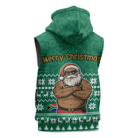 South Africa Christmas Sleeveless Zip Hoodie Christmas Santa Claus Tattoo - Wonder Print Shop