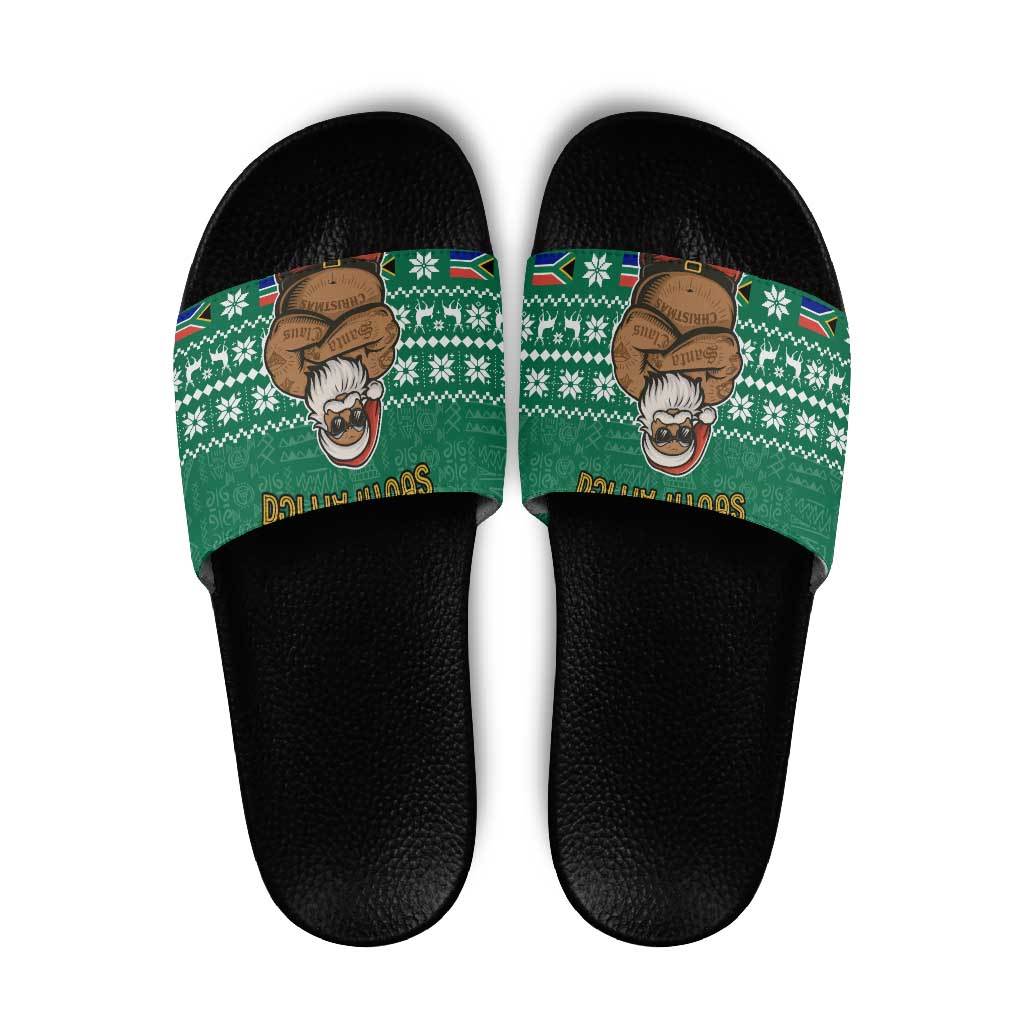 South Africa Christmas Slide Sandals Christmas Santa Claus Tattoo - Wonder Print Shop