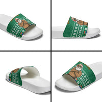 South Africa Christmas Slide Sandals Christmas Santa Claus Tattoo - Wonder Print Shop