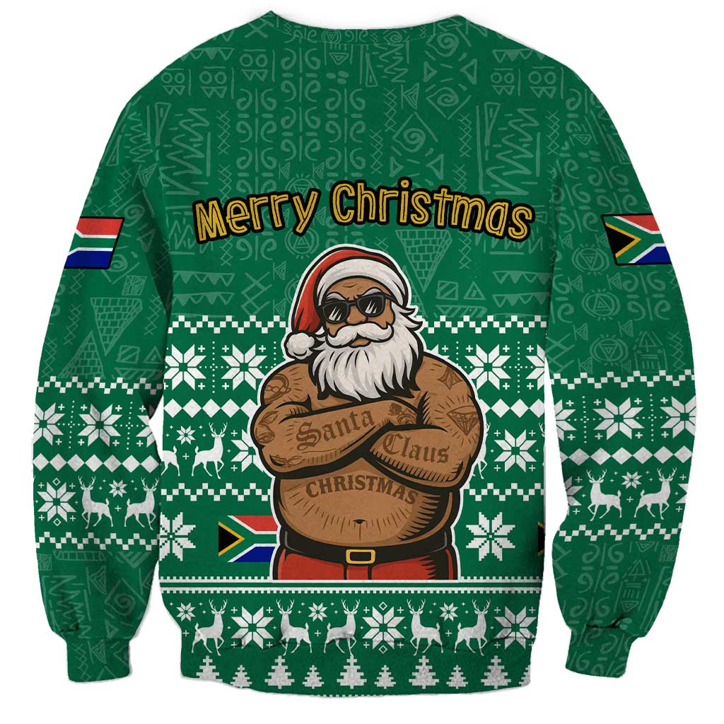 South Africa Christmas Sweatshirt Christmas Santa Claus Tattoo - Wonder Print Shop