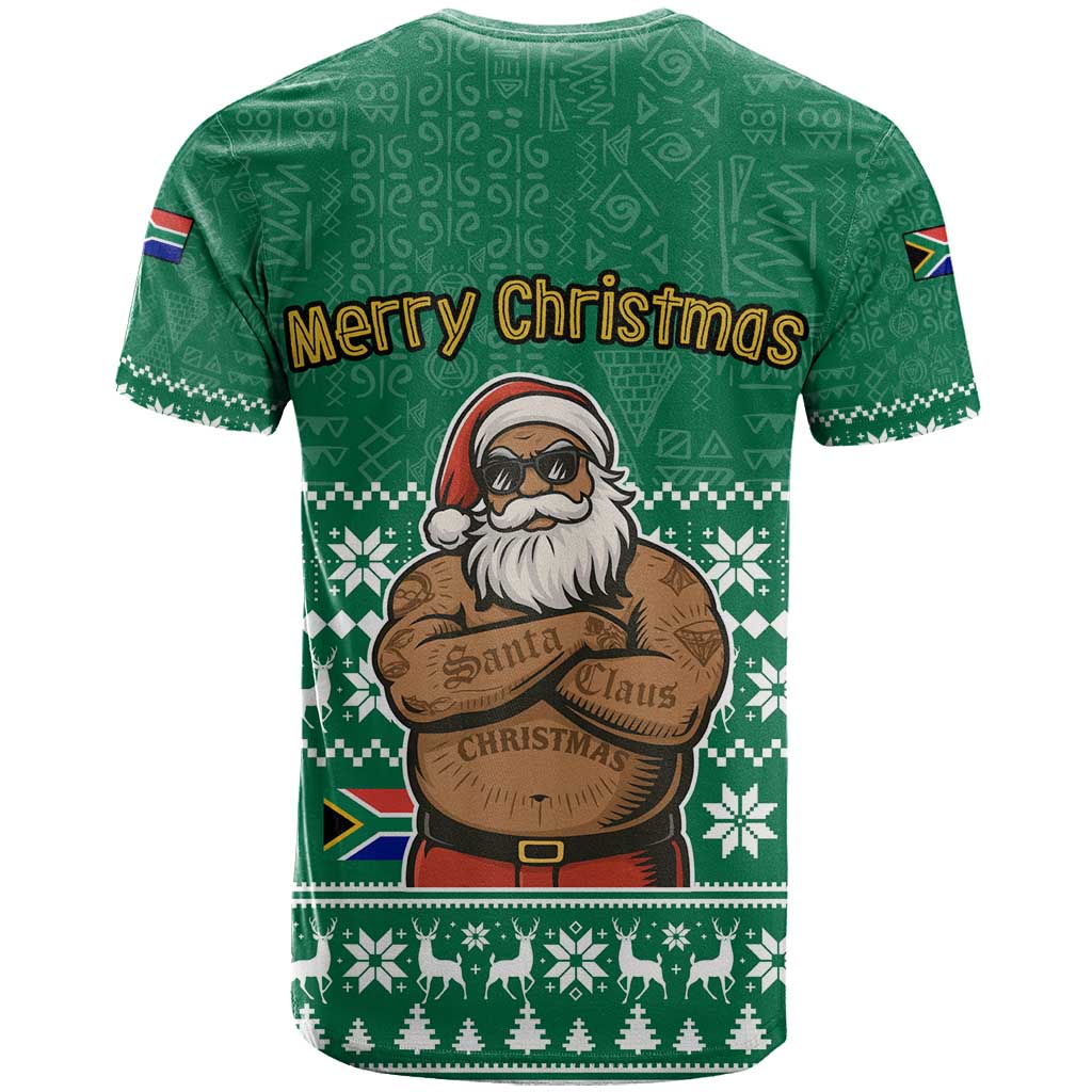 South Africa Christmas T Shirt Christmas Santa Claus Tattoo - Wonder Print Shop