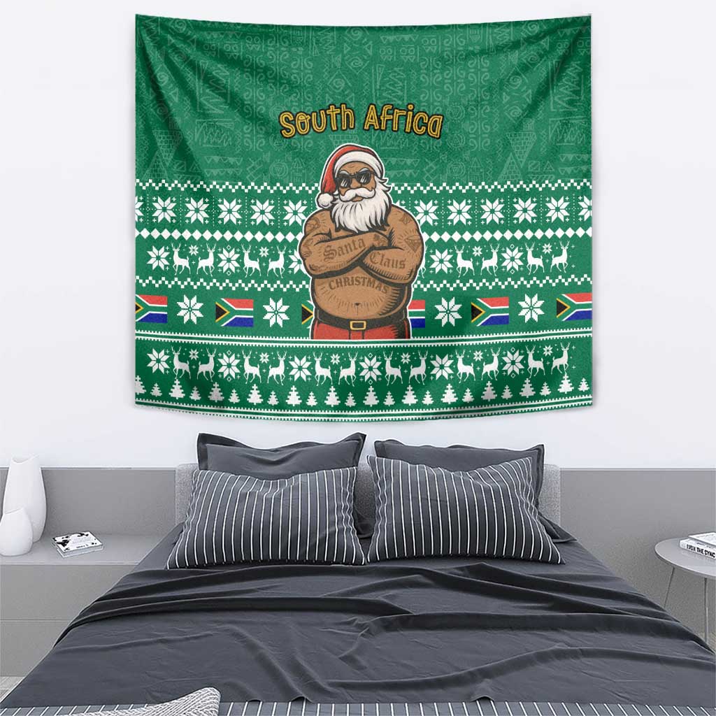 South Africa Christmas Tapestry Christmas Santa Claus Tattoo - Wonder Print Shop