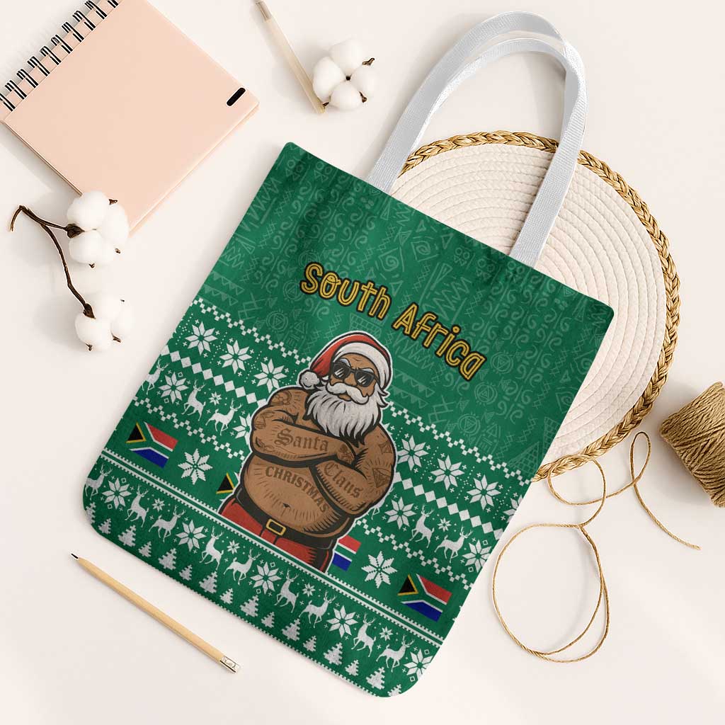 South Africa Christmas Tote Bag Christmas Santa Claus Tattoo - Wonder Print Shop
