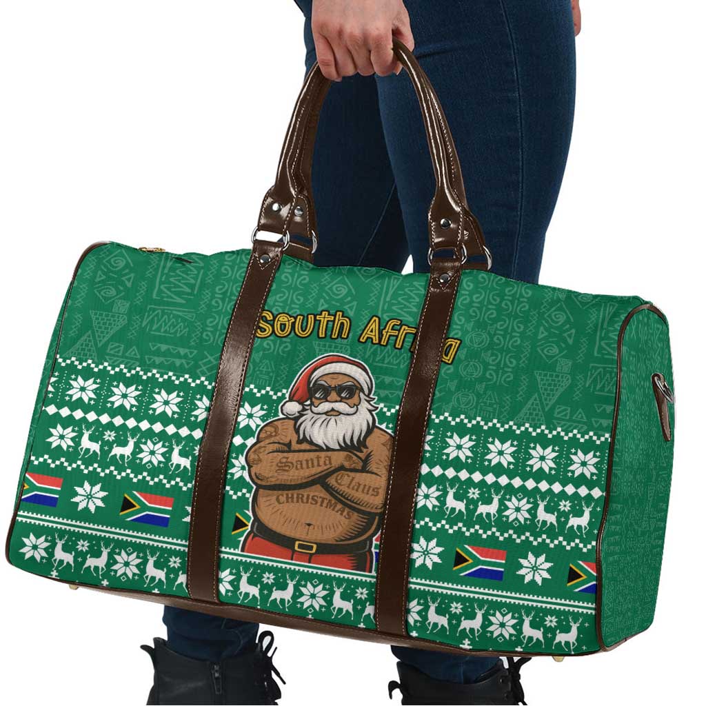 South Africa Christmas Travel Bag Christmas Santa Claus Tattoo - Wonder Print Shop