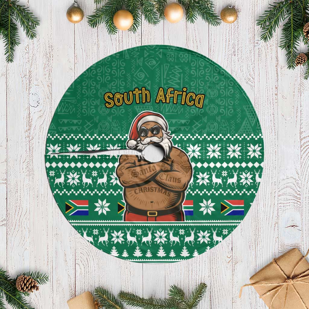 South Africa Christmas Tree Skirt Christmas Santa Claus Tattoo - Wonder Print Shop