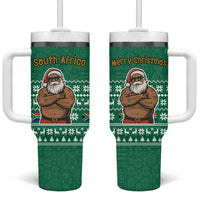 South Africa Christmas Tumbler With Handle Christmas Santa Claus Tattoo - Wonder Print Shop