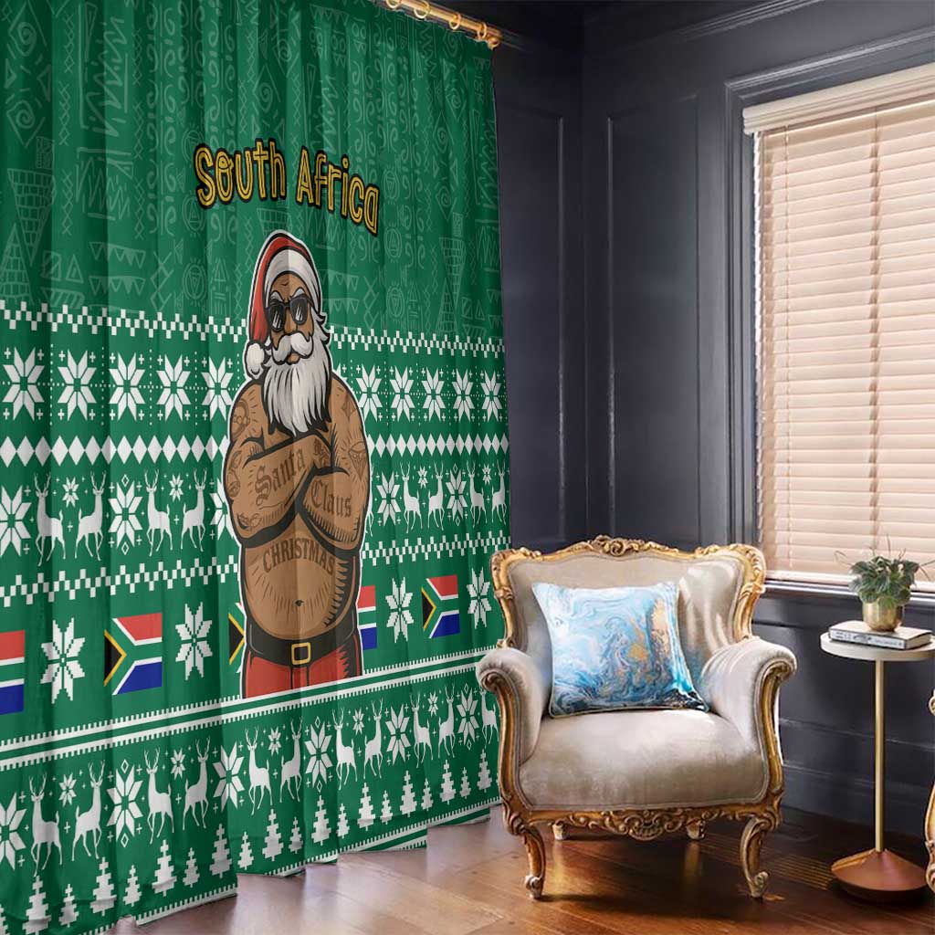 South Africa Christmas Window Curtain Christmas Santa Claus Tattoo - Wonder Print Shop