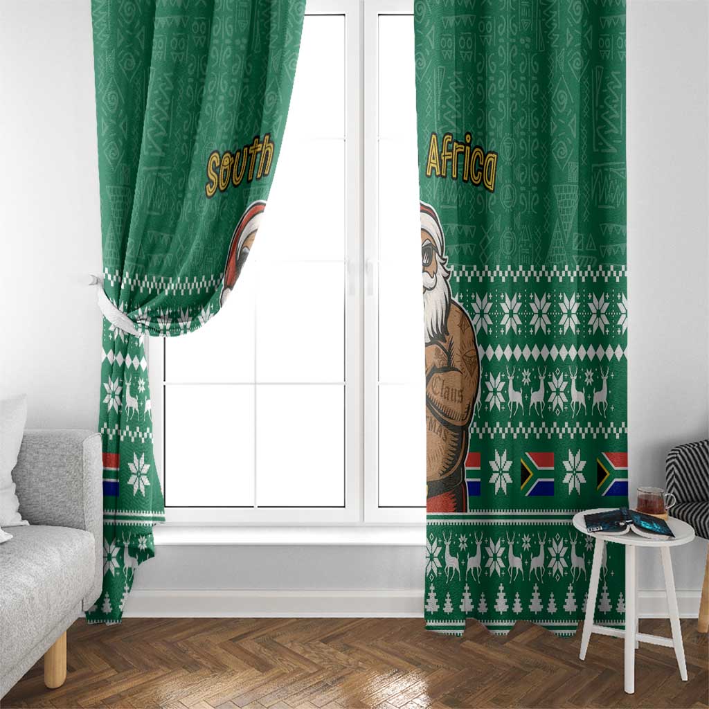 South Africa Christmas Window Curtain Christmas Santa Claus Tattoo - Wonder Print Shop