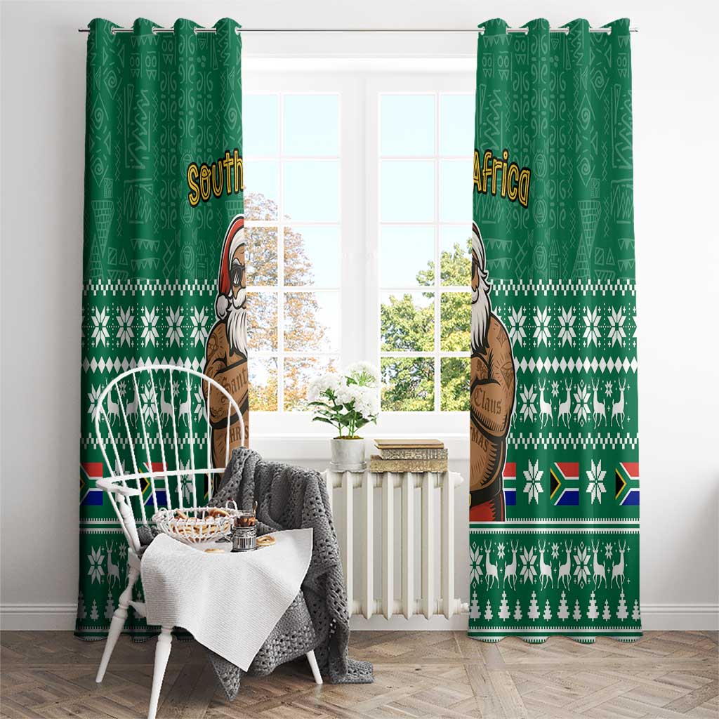 South Africa Christmas Window Curtain Christmas Santa Claus Tattoo - Wonder Print Shop