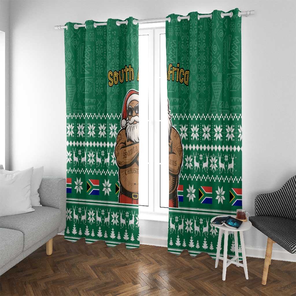 South Africa Christmas Window Curtain Christmas Santa Claus Tattoo - Wonder Print Shop