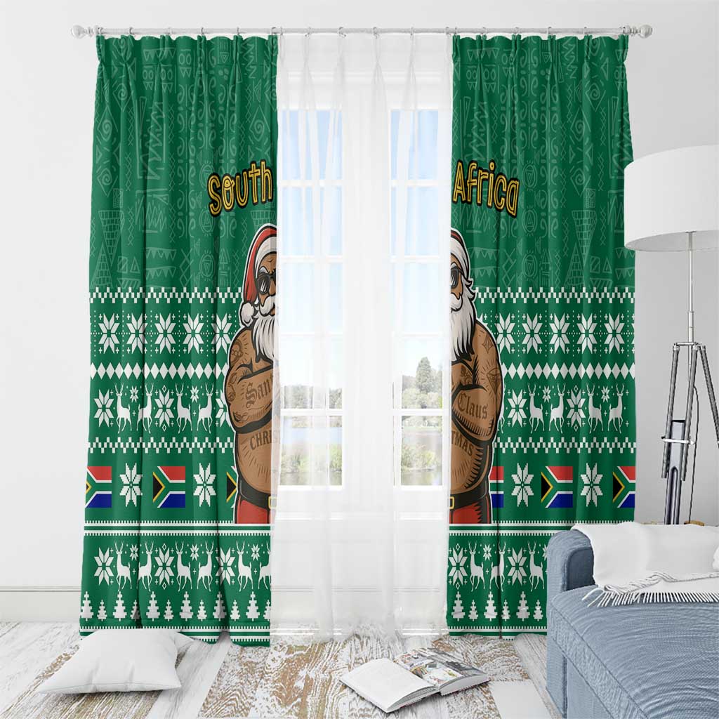 South Africa Christmas Window Curtain Christmas Santa Claus Tattoo - Wonder Print Shop