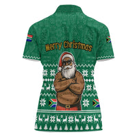South Africa Christmas Women Polo Shirt Christmas Santa Claus Tattoo - Wonder Print Shop