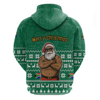 South Africa Christmas Zip Hoodie Christmas Santa Claus Tattoo - Wonder Print Shop