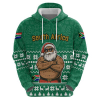 South Africa Christmas Zip Hoodie Christmas Santa Claus Tattoo - Wonder Print Shop