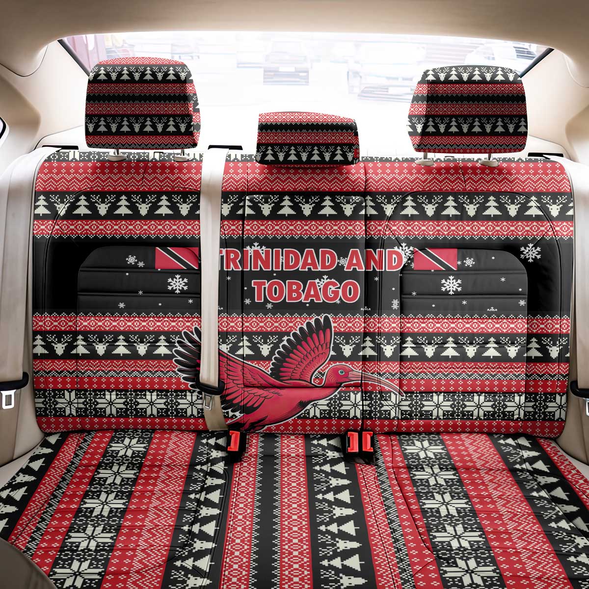 Trinidad and Tobago Christmas Back Car Seat Cover Bird and Coat of Arms Design - Wonder Print Shop