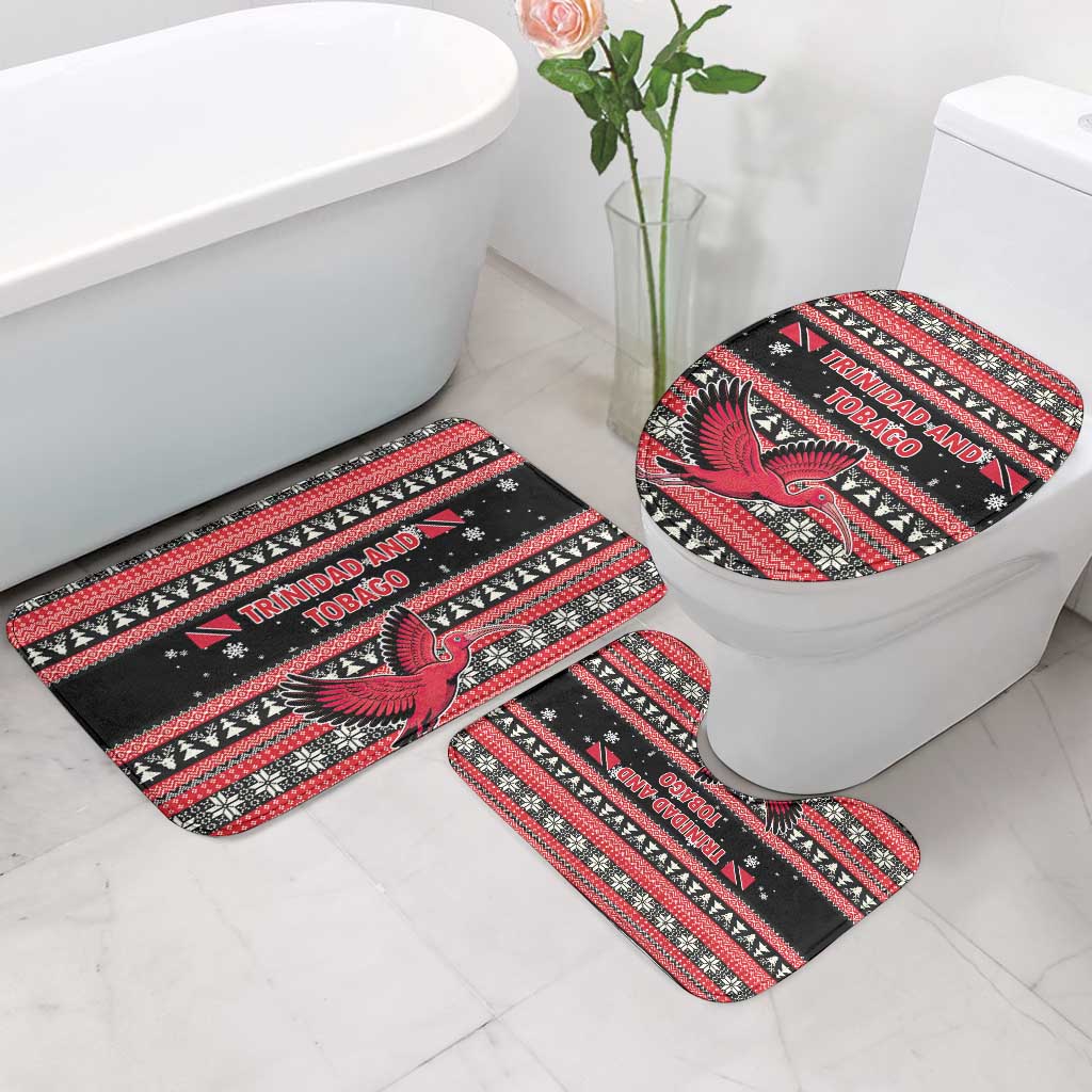 Trinidad and Tobago Christmas Bathroom Set Bird and Coat of Arms Design - Wonder Print Shop