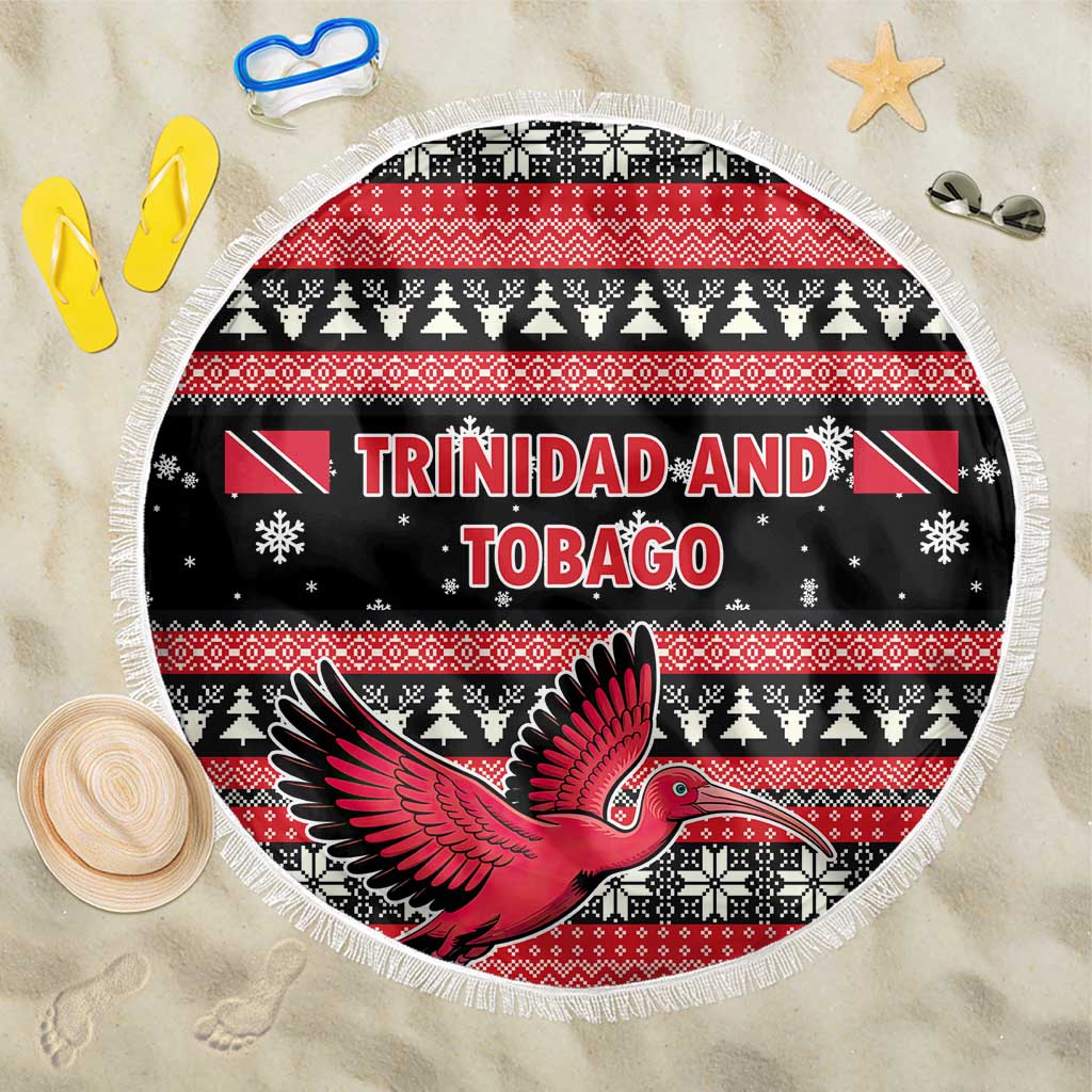 Trinidad and Tobago Christmas Beach Blanket Bird and Coat of Arms Design - Wonder Print Shop